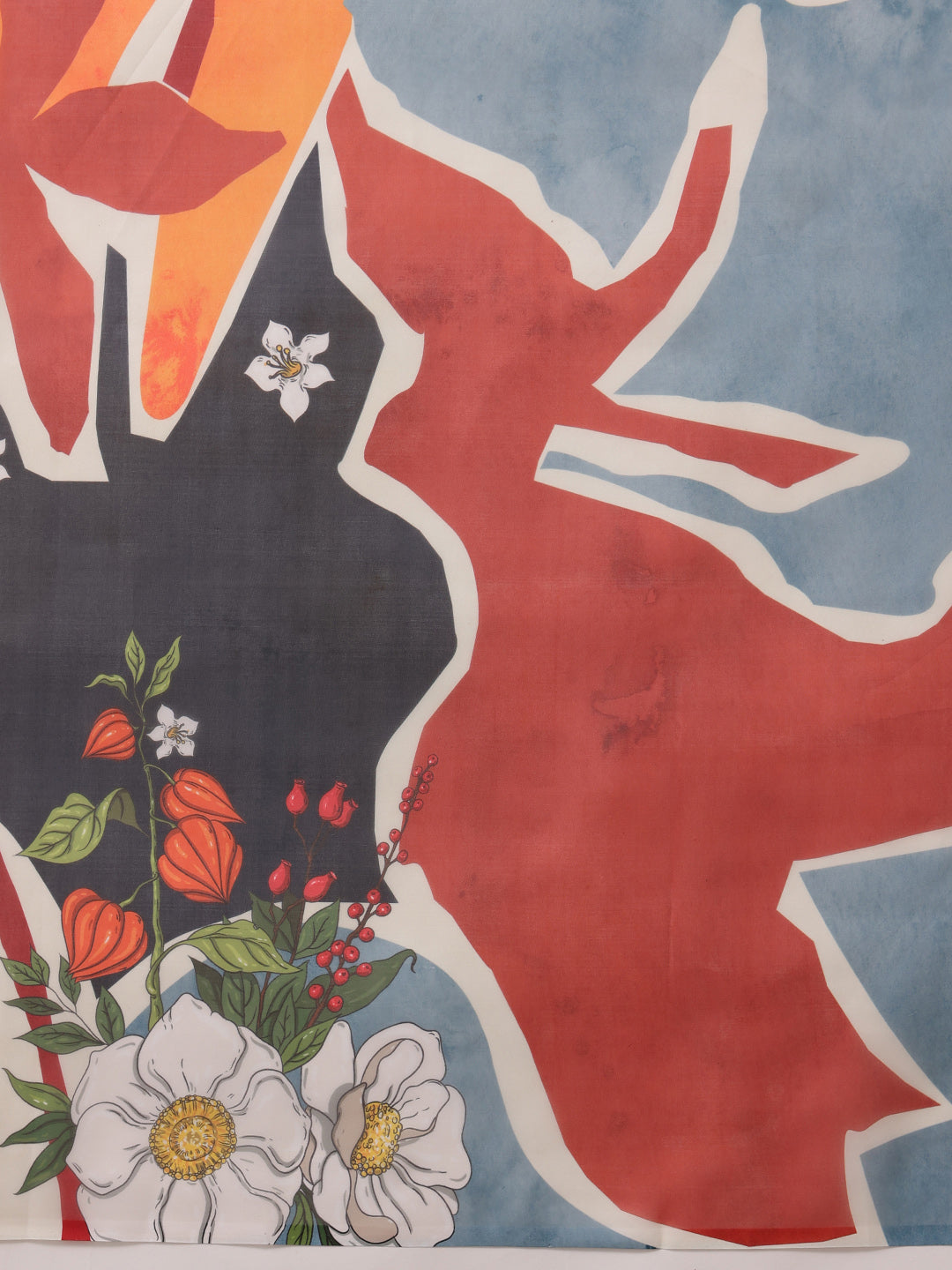 Abstract Chanderi Polyester Silk Saree