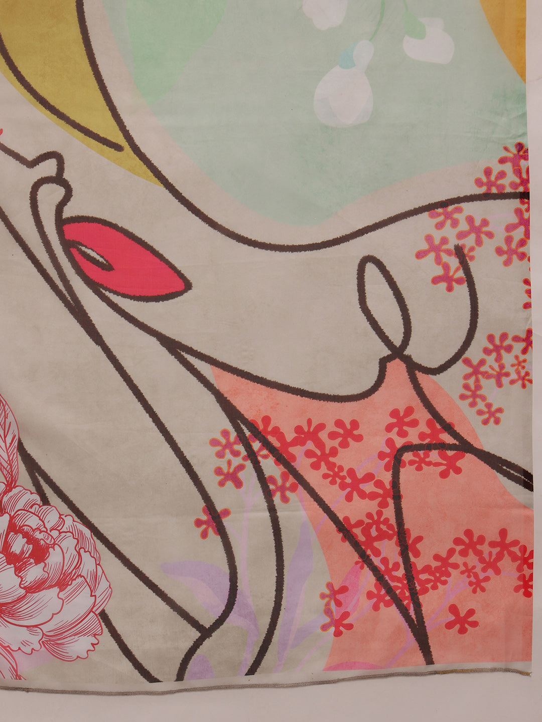 Abstract Chanderi Polyester Silk Saree