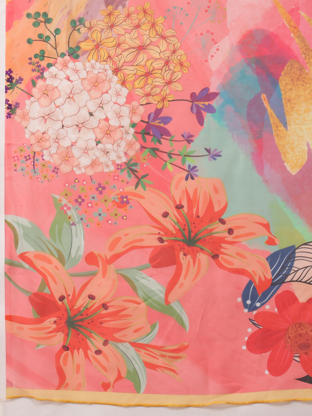 Abstract Chanderi Polyester Silk Saree