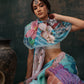 Abstract Chanderi Polyester Silk Saree