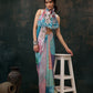 Abstract Chanderi Polyester Silk Saree