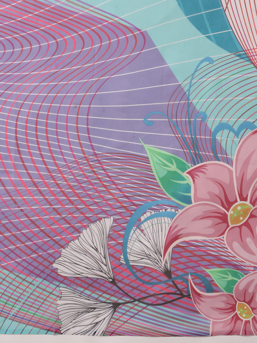 Abstract Chanderi Polyester Silk Saree