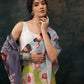 Abstract Chanderi Polyester Silk Saree