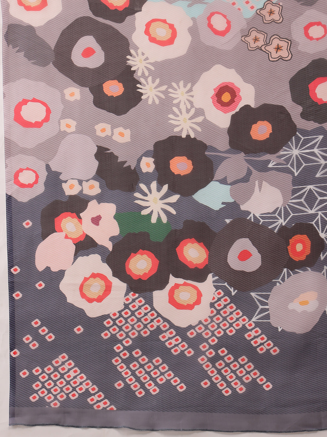 Abstract Chanderi Polyester Silk Saree