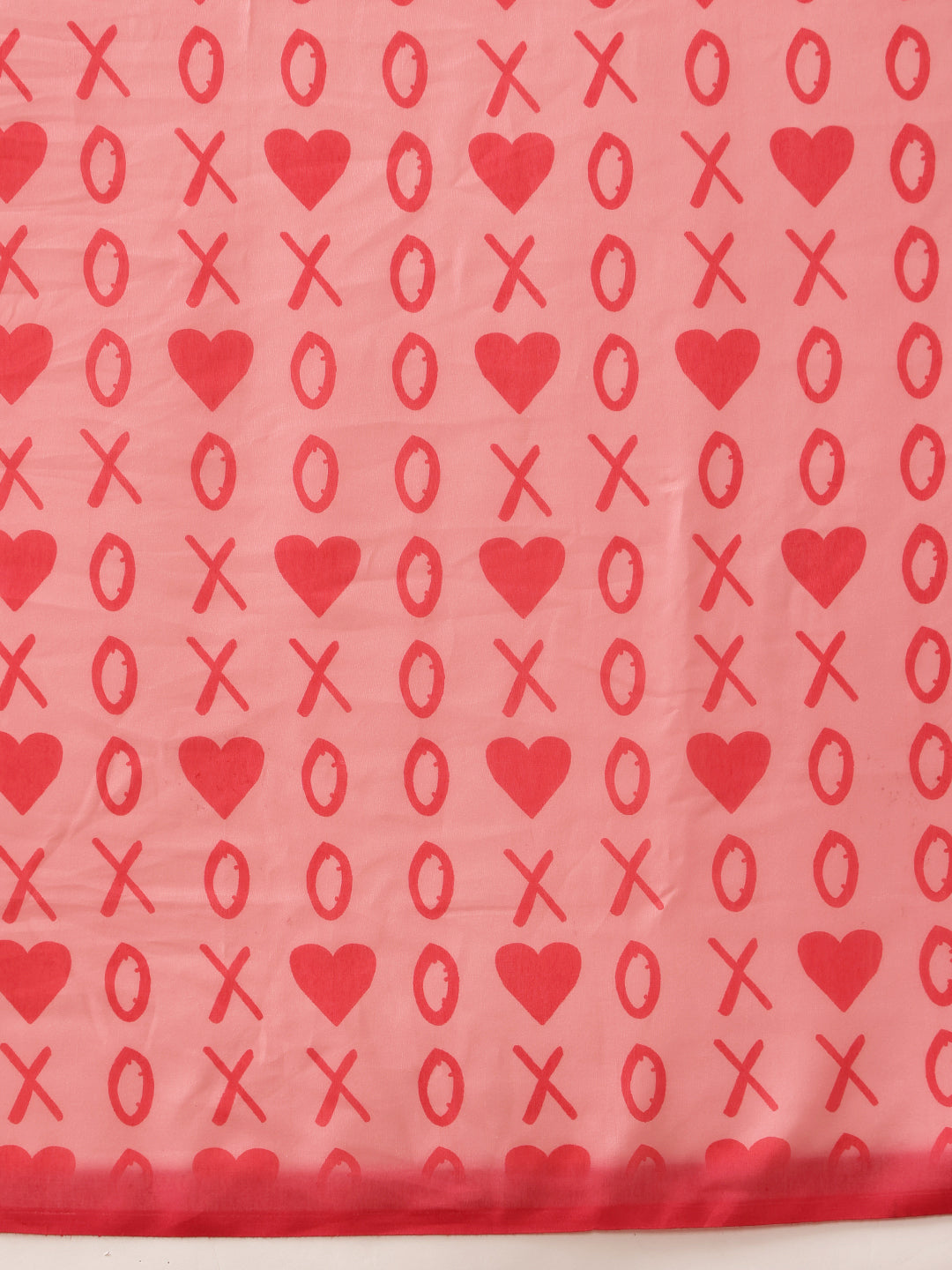 Valentine Special Sensational Heart Design Mal Cotton Pink Saree