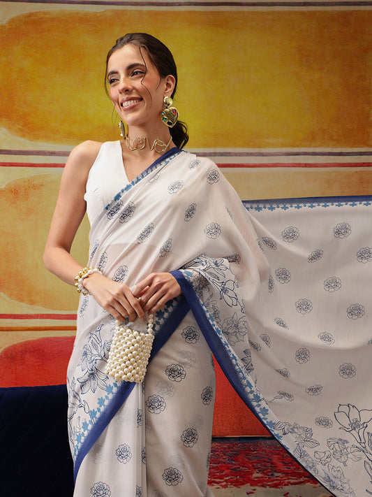 Valentine Special Soft Mal Cotton Printed Saree