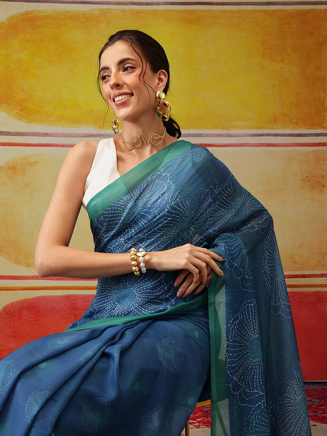 Valentine Special Soft Mal Cotton Printed Saree