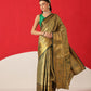 Baluchari Silk Saree With Zari Woven Rich Pallu & Contrast Border