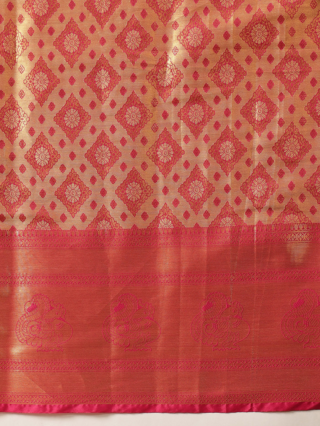 Baluchari Silk Saree With Zari Woven Rich Pallu & Contrast Border
