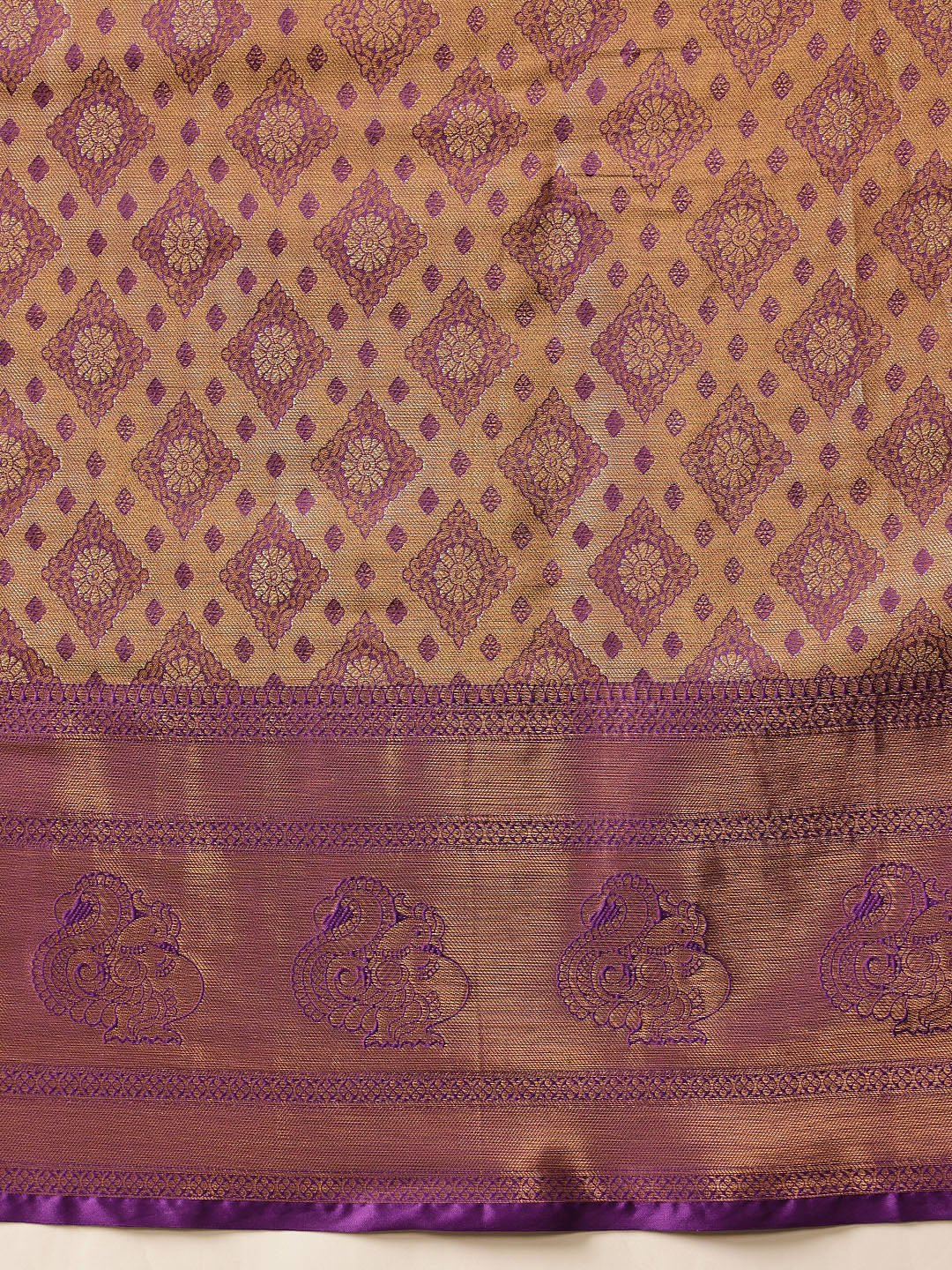 Baluchari Silk Saree With Zari Woven Rich Pallu & Contrast Border