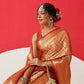 Baluchari Silk Saree With Zari Woven Rich Pallu & Contrast Border