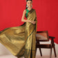 Floral Baluchari Silk Saree With Zari Woven Rich Pallu & Contrast Border