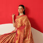 Floral Baluchari Silk Saree With Zari Woven Rich Pallu & Contrast Border
