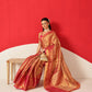 Floral Baluchari Silk Saree With Zari Woven Rich Pallu & Contrast Border