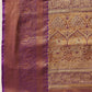 Floral Baluchari Silk Saree With Zari Woven Rich Pallu & Contrast Border