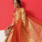 Floral Baluchari Silk Saree With Zari Woven Rich Pallu & Contrast Border