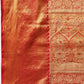 Floral Baluchari Silk Saree With Zari Woven Rich Pallu & Contrast Border