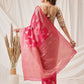 Floral Banarasi Organza Soft Silk Pink Saree