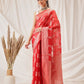 Floral Banarasi Organza Soft Silk Red Saree