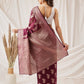 Floral Banarasi Organza Soft Silk Wine Saree