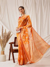 Floral Banarasi Organza Soft Silk Yellow Saree