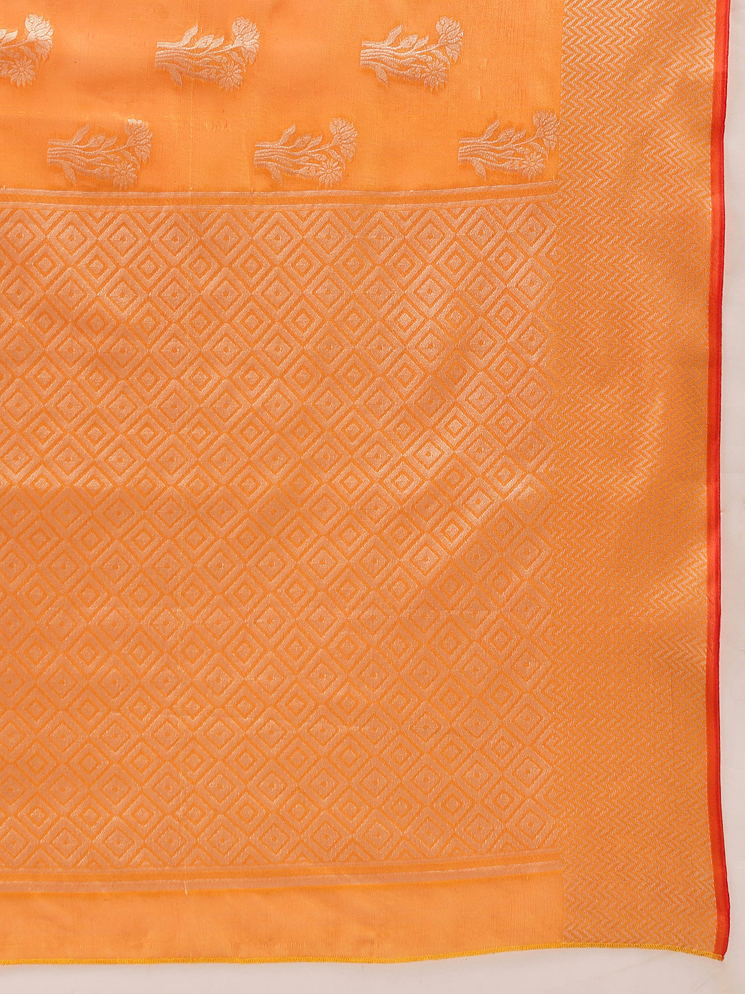 Floral Banarasi Organza Soft Silk Yellow Saree