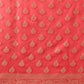 Banarasi Organza Soft Silk Red Saree With Small Floral Border
