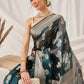 Floral Banarasi Organza Soft Silk Teal Saree