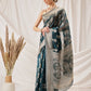 Floral Banarasi Organza Soft Silk Teal Saree