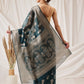 Floral Banarasi Organza Soft Silk Teal Saree
