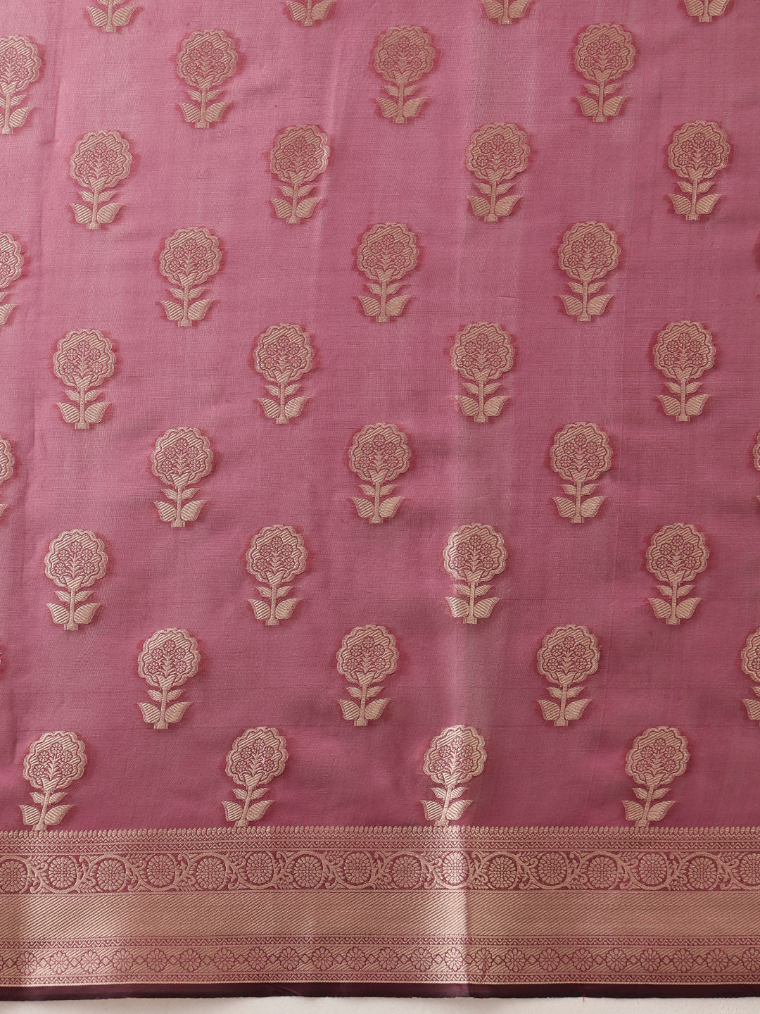 Floral Banarasi Organza Soft Silk Wine Saree