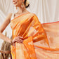 Floral Banarasi Organza Soft Silk Yellow Saree