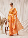 Floral Banarasi Organza Soft Silk Yellow Saree