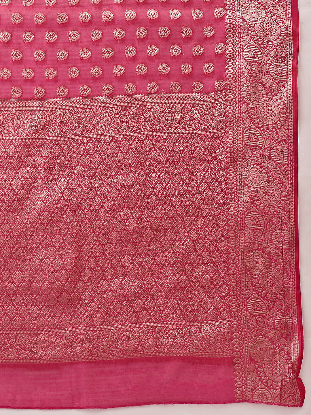 Banarasi Organza Soft Silk Pink Saree