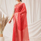 Banarasi Organza Soft Silk Red Saree