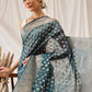 Banarasi Organza Soft Silk Teal Saree
