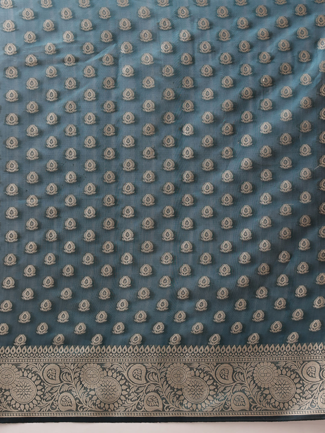 Banarasi Organza Soft Silk Teal Saree