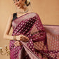 Banarasi Organza Soft Silk Wine Saree