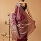 Banarasi Organza Soft Silk Wine Saree