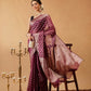 Banarasi Organza Soft Silk Wine Saree