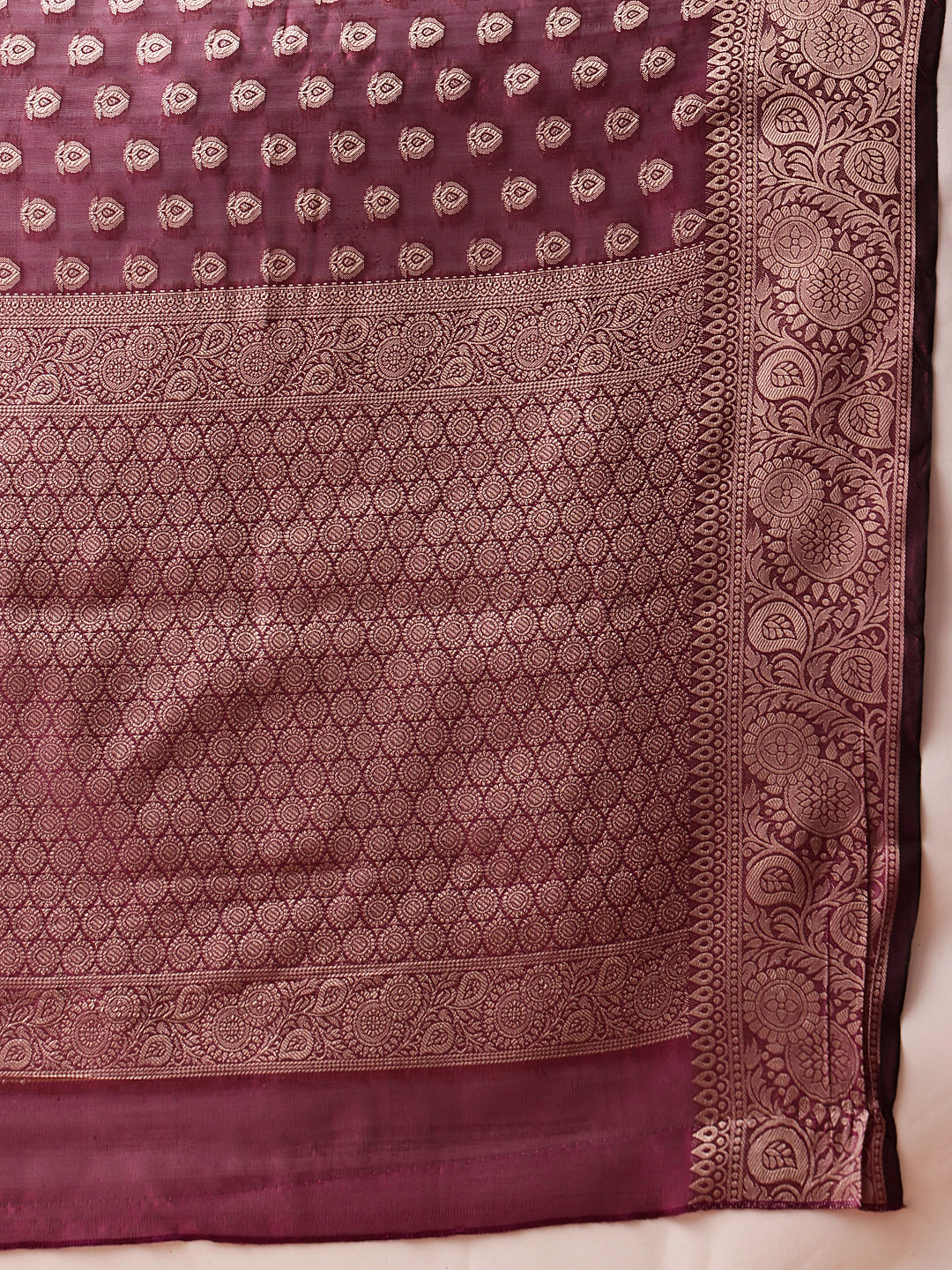 Banarasi Organza Soft Silk Wine Saree