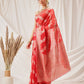 Laheriya Floral Banarasi Organza Soft Silk Red Saree