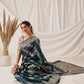 Laheriya Floral Banarasi Organza Soft Silk Teal Saree