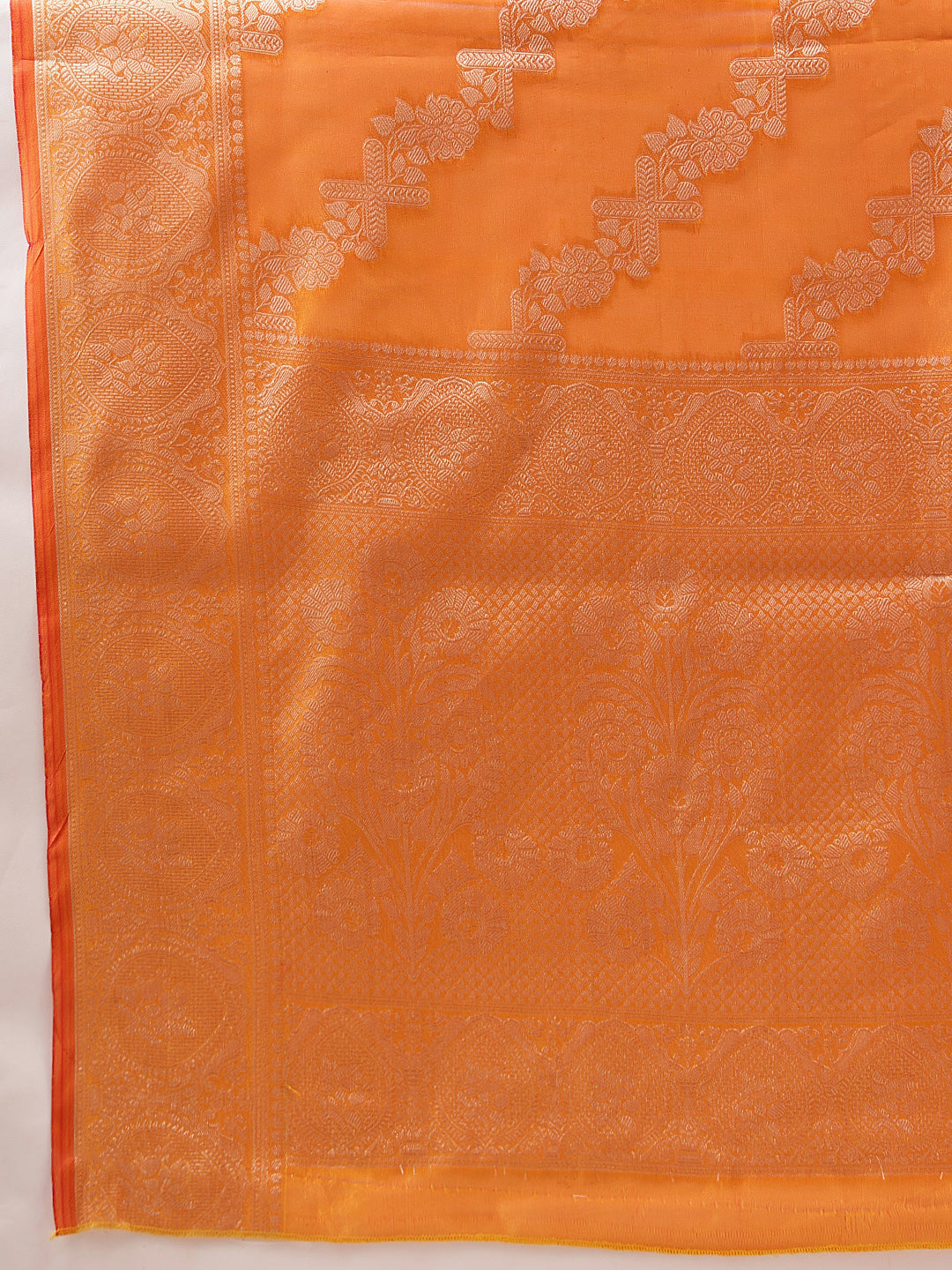 Laheriya Floral Banarasi Organza Soft Silk Yellow Saree