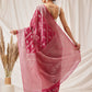 Organza Soft Silk Pink Saree With Floral Border