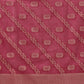 Organza Soft Silk Pink Saree With Floral Border