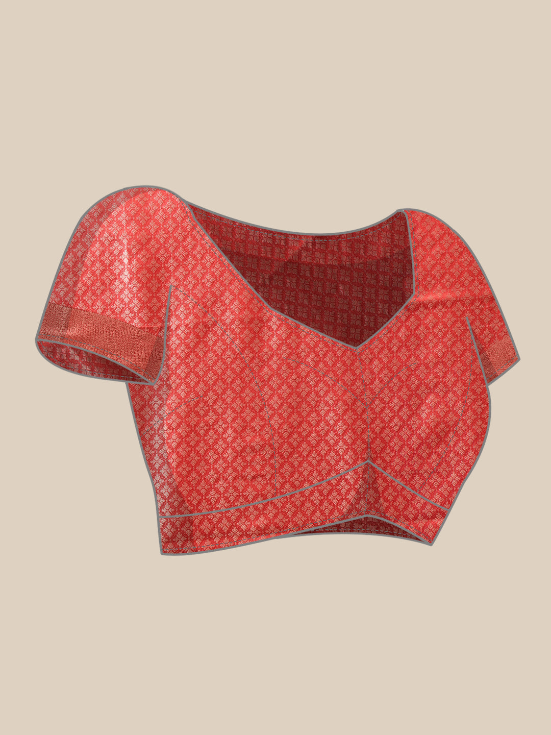 Organza Soft Silk Red Saree With Floral Border