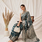 Organza Soft Silk Teal Saree With Floral Border