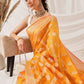 Organza Soft Silk Yellow Saree With Floral Border