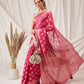Butterfly Design Banarasi Organza Soft Silk Pink Saree